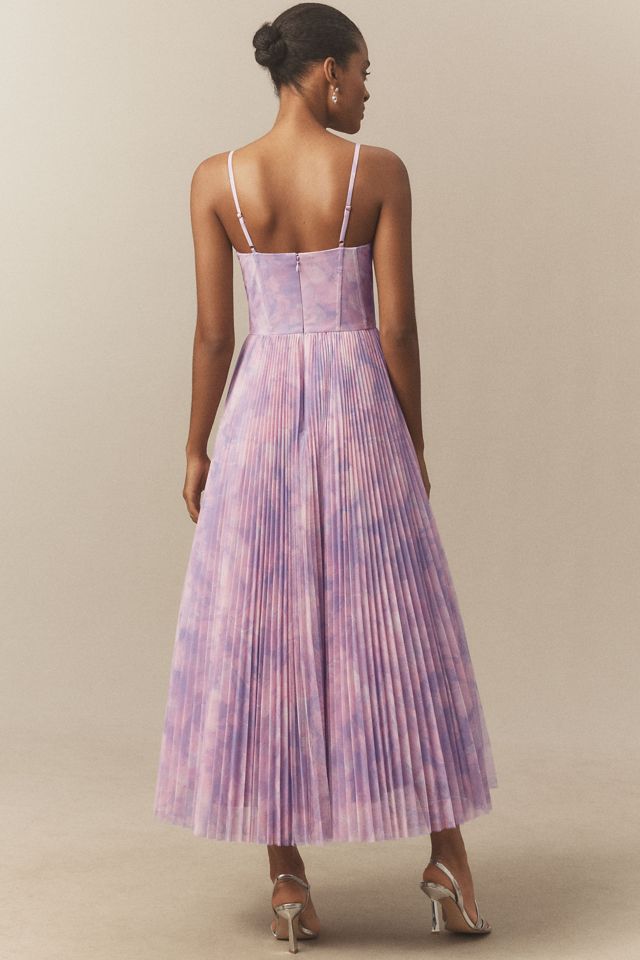 Hutch Amara Corset Pleated Tulle Fit & Flare Midi Dress #1