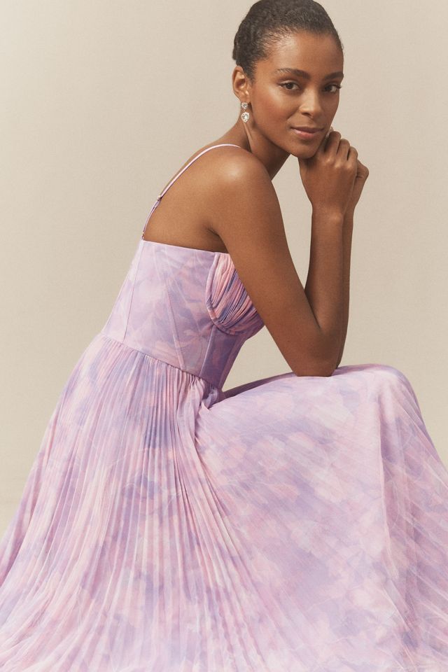 Hutch Amara Corset Pleated Tulle Fit & Flare Midi Dress #3