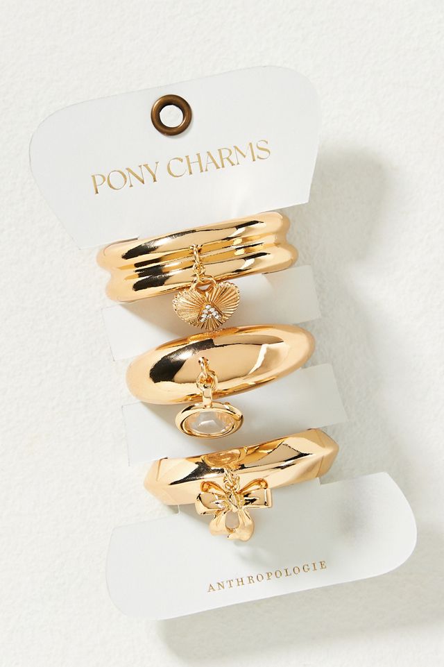 Monogram Charm Cuff Hair Ties, Set of 3 #2