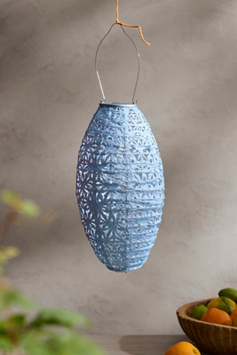 Blue Oblong Solar Lantern