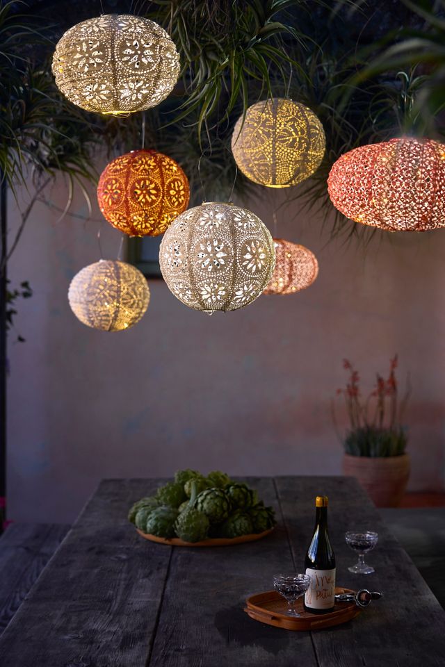 Coral Oval Solar Lantern #3
