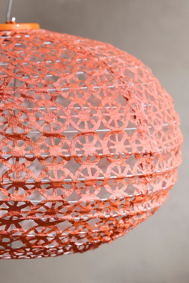 Coral Oval Solar Lantern #1