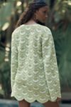 Celandine Crochet Long-Sleeve Mini Kaftan