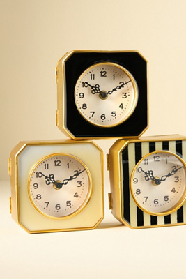 Zentique Inc. Striped Square Metal Clock
