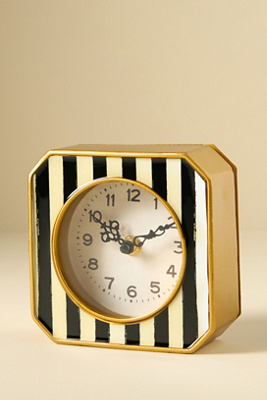 Zentique Inc. Striped Square Metal Clock