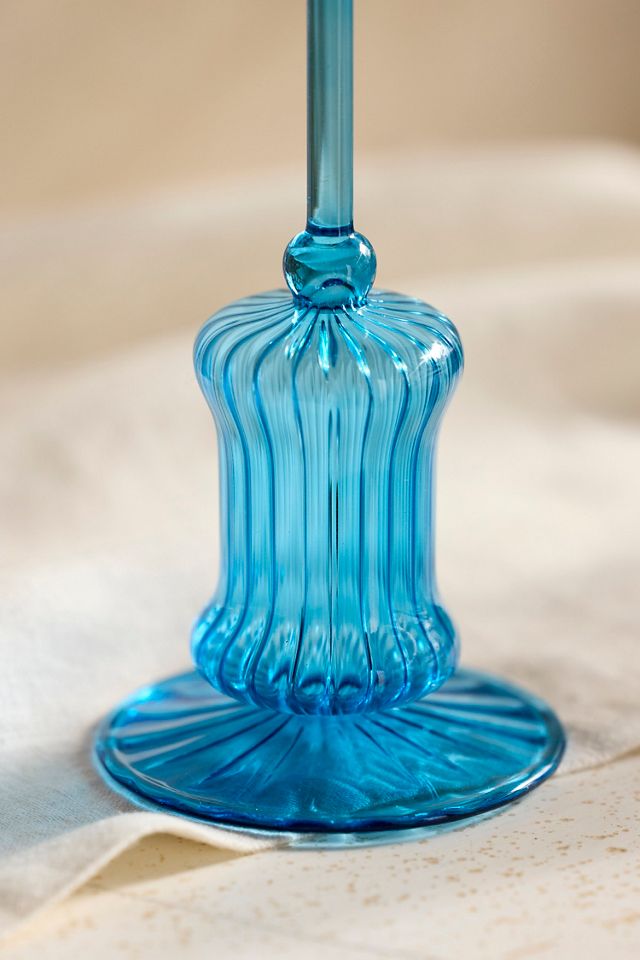 Egyptian Glass Ribbed Taper Holder #2