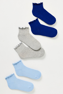 Daily Practice By Anthropologie Daily Practice Athletic Ruffle Socks, Set Of 3 In Multi