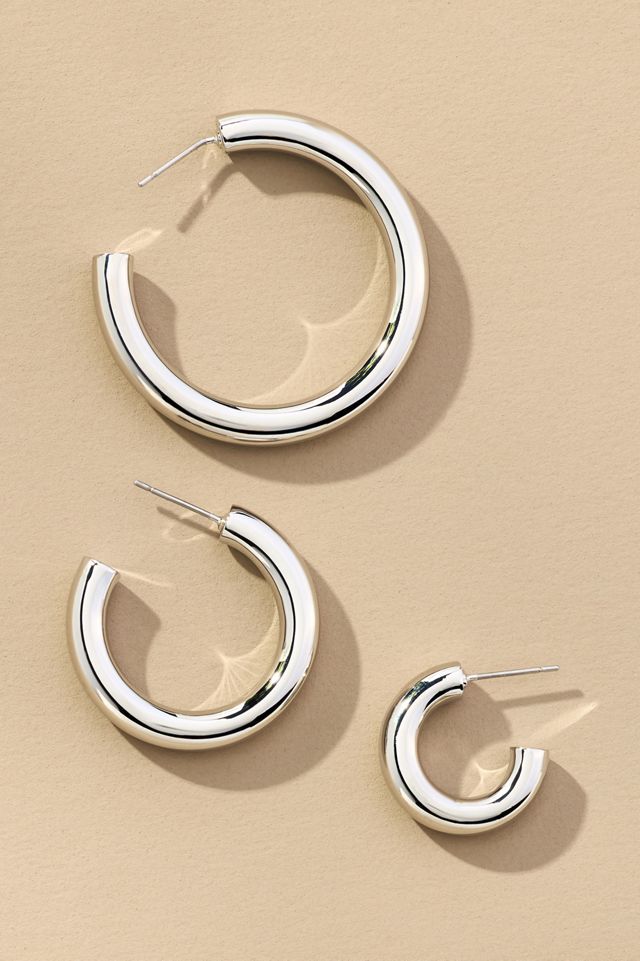 Triple Hoop Earrings, Set of 3 #1