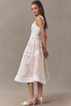 BHLDN Appliqué Square-Neck Fit & Flare Midi Dress
