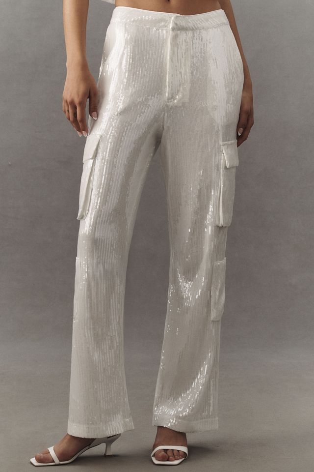 Endless Rose Sequin Low-Rise Wide-Leg Cargo Pants #1