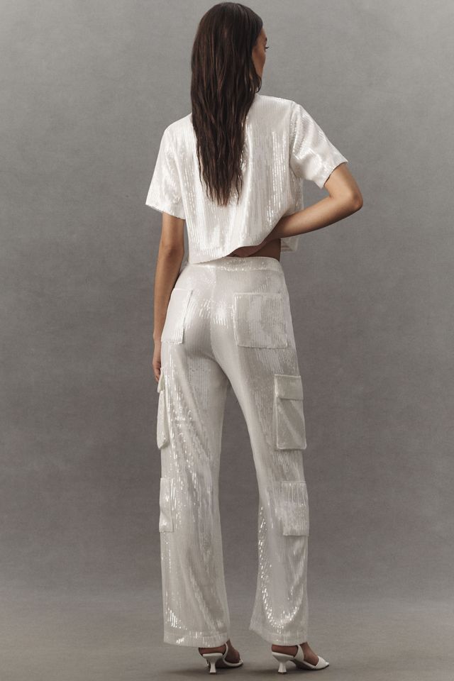 Endless Rose Sequin Low-Rise Wide-Leg Cargo Pants #2
