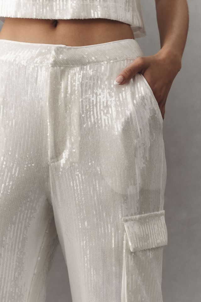 Endless Rose Sequin Low-Rise Wide-Leg Cargo Pants #3