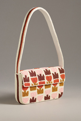 By Anthropologie The Fiona Beaded Bag: Floral Edition