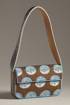 By Anthropologie The Fiona Beaded Bag: Food & Drink Edition In Brown