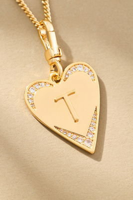 By Anthropologie Monogram Heart Necklace In Multicolor