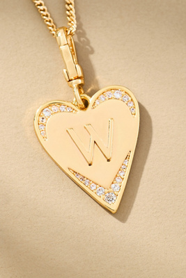 By Anthropologie Monogram Heart Necklace In Multicolor