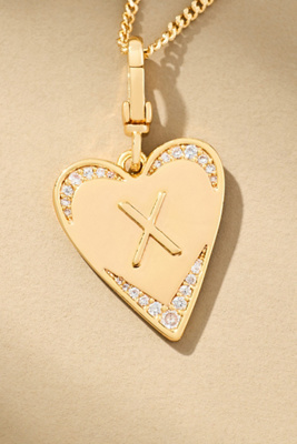 By Anthropologie Monogram Heart Necklace In Multicolor