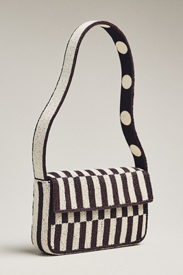 By Anthropologie The Fiona Beaded Bag: Geometric Edition In Brown