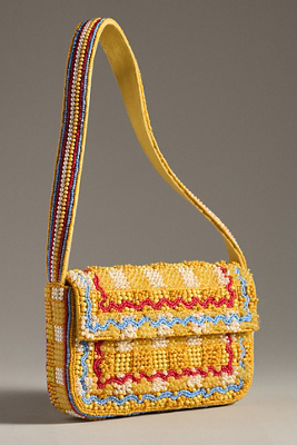 By Anthropologie The Fiona Beaded Bag: Geometric Edition In Yellow