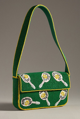 By Anthropologie The Fiona Beaded Bag: Icon Edition In Green