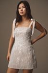 Anne Barge P.S. I Love You Strapless Jacquard A-Line Mini Dress