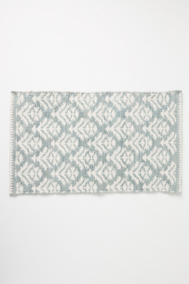 Anthropologie Tibi Handwoven Bath Mat In Blue
