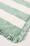 Maeve Ruffled Stripe Tufted Bath Mat