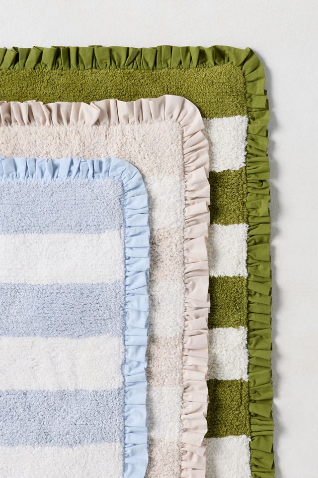 Maeve Ruffled Stripe Tufted Bath Mat #1