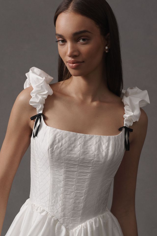 Watters Alpine Ruffle-Strap Fit & Flare Taffeta Mini Dress #2