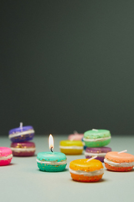 Glitterville Macaron Tealights, Set Of 12