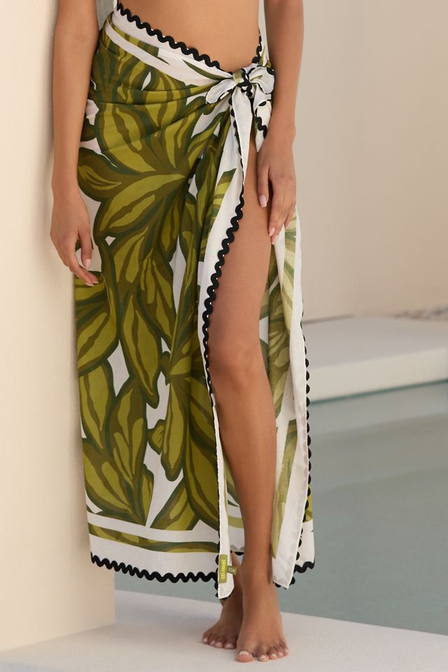 Celandine Printed Ric Rak Sarong | Anthropologie