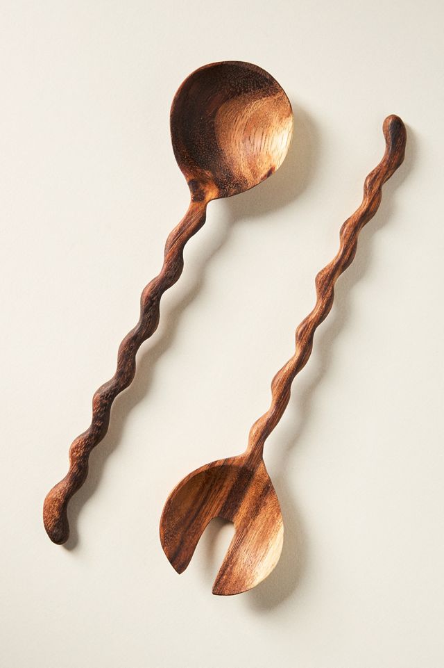 Wiggle Solid Acacia Wood Serve Set #1