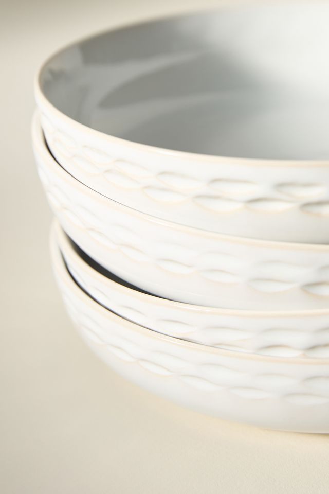 The Mediterranean Dish Chiseled Stoneware Pasta Bowls, Set of 4 #2