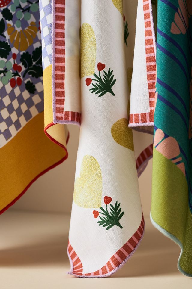 Annie Linen Blend Assorted Printed Napkins, Set of 4 #1