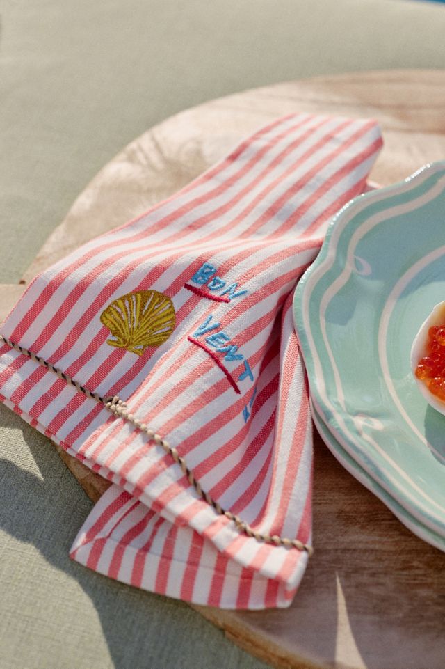 Nathalie Lete By the Sea Embroidered Napkins, Assorted Set of 4 #1