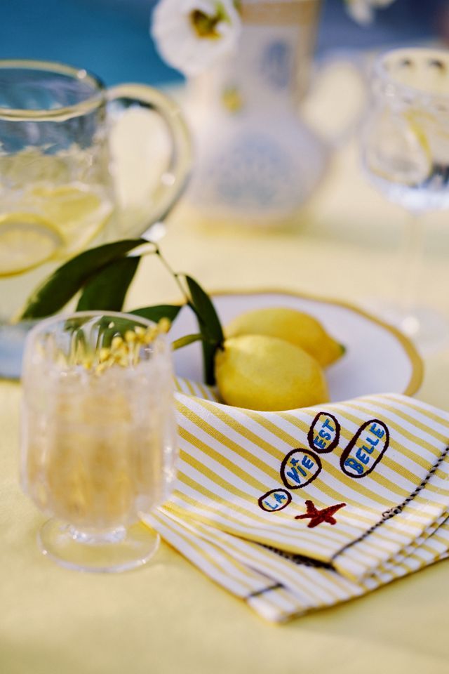 Nathalie Lete By the Sea Embroidered Napkins, Assorted Set of 4 #3