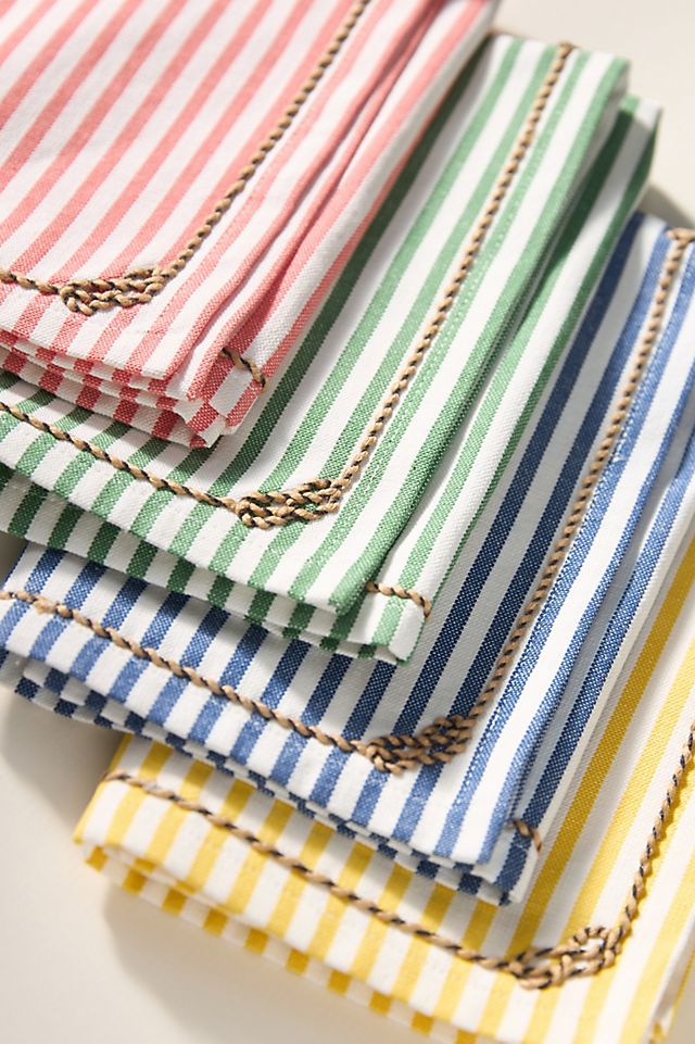 Nathalie Lete By the Sea Embroidered Napkins, Assorted Set Nathalie Lete By the Sea Embroidered Napkins, Assorted Set