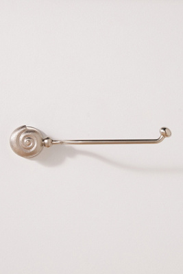 Anthropologie Conchita Seashell Toilet Paper Holder In Silver