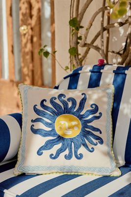 Soula Embroidered Indoor/Outdoor Pillow