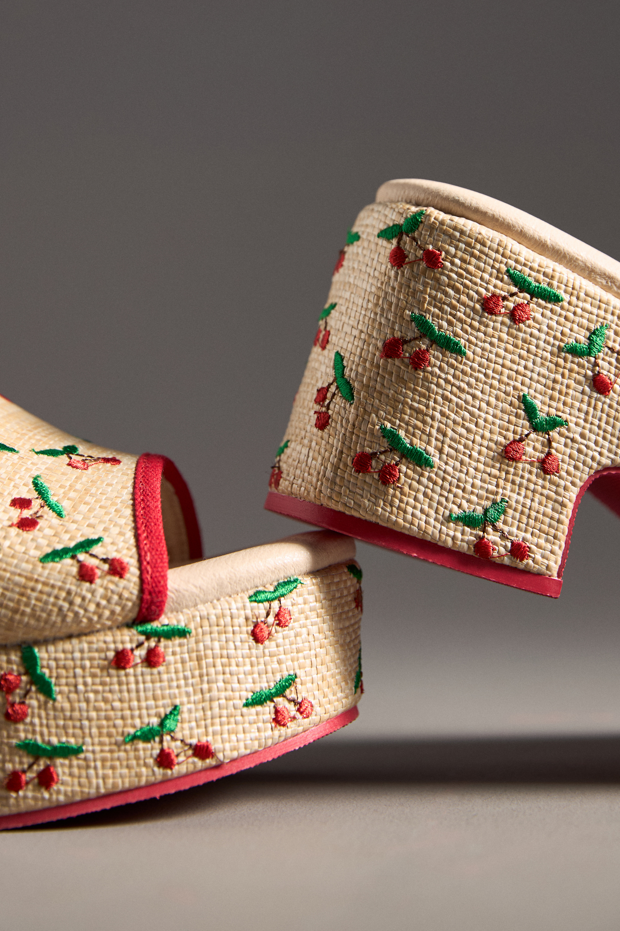 Exclusive Embroidered Platform Heeled Sandals — Image 7