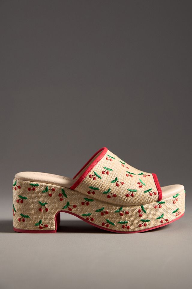 Matisse x Anthropologie Embroidered Fruits Platform Heels #1
