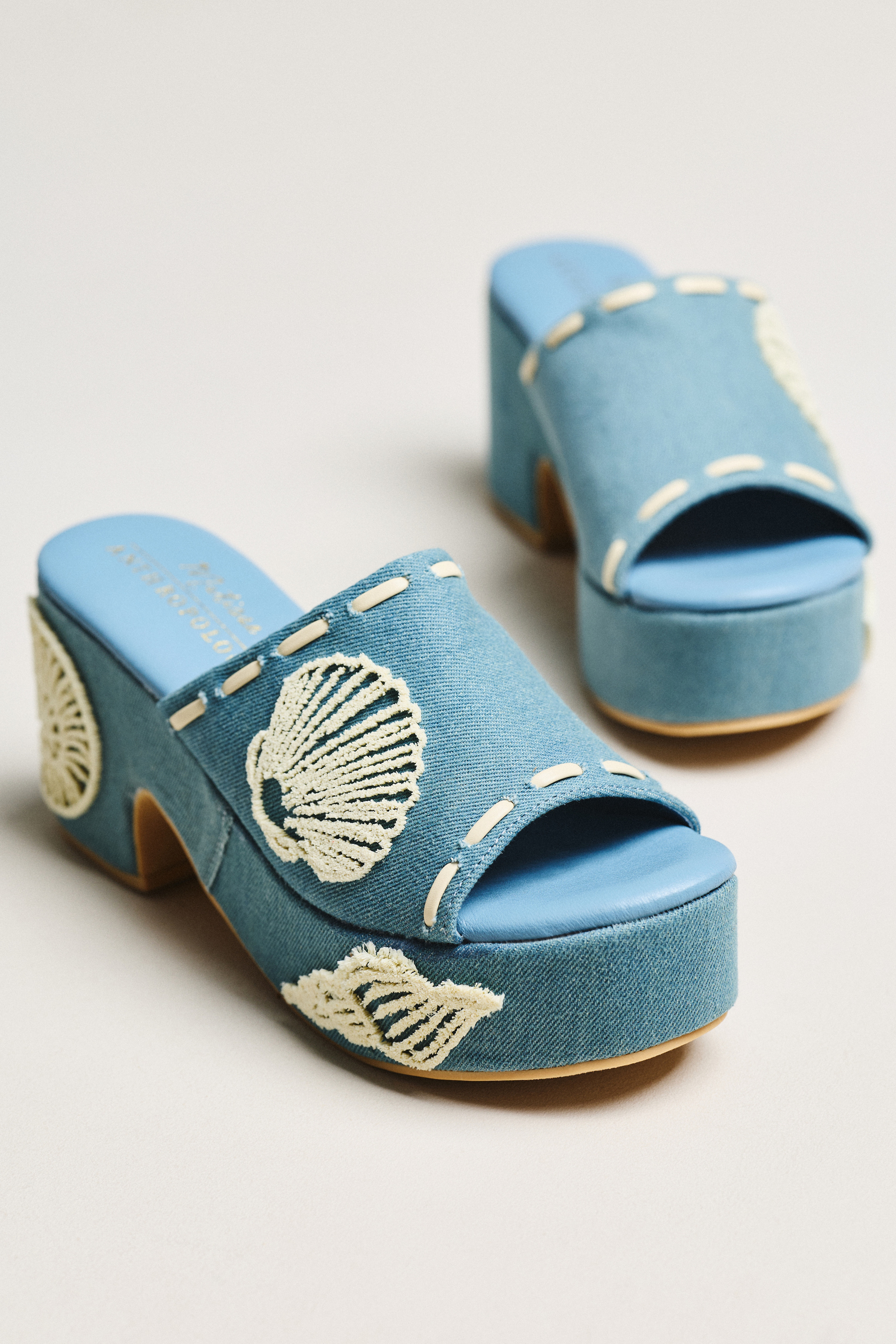 Exclusive Embroidered Platform Heeled Sandals — Image 9