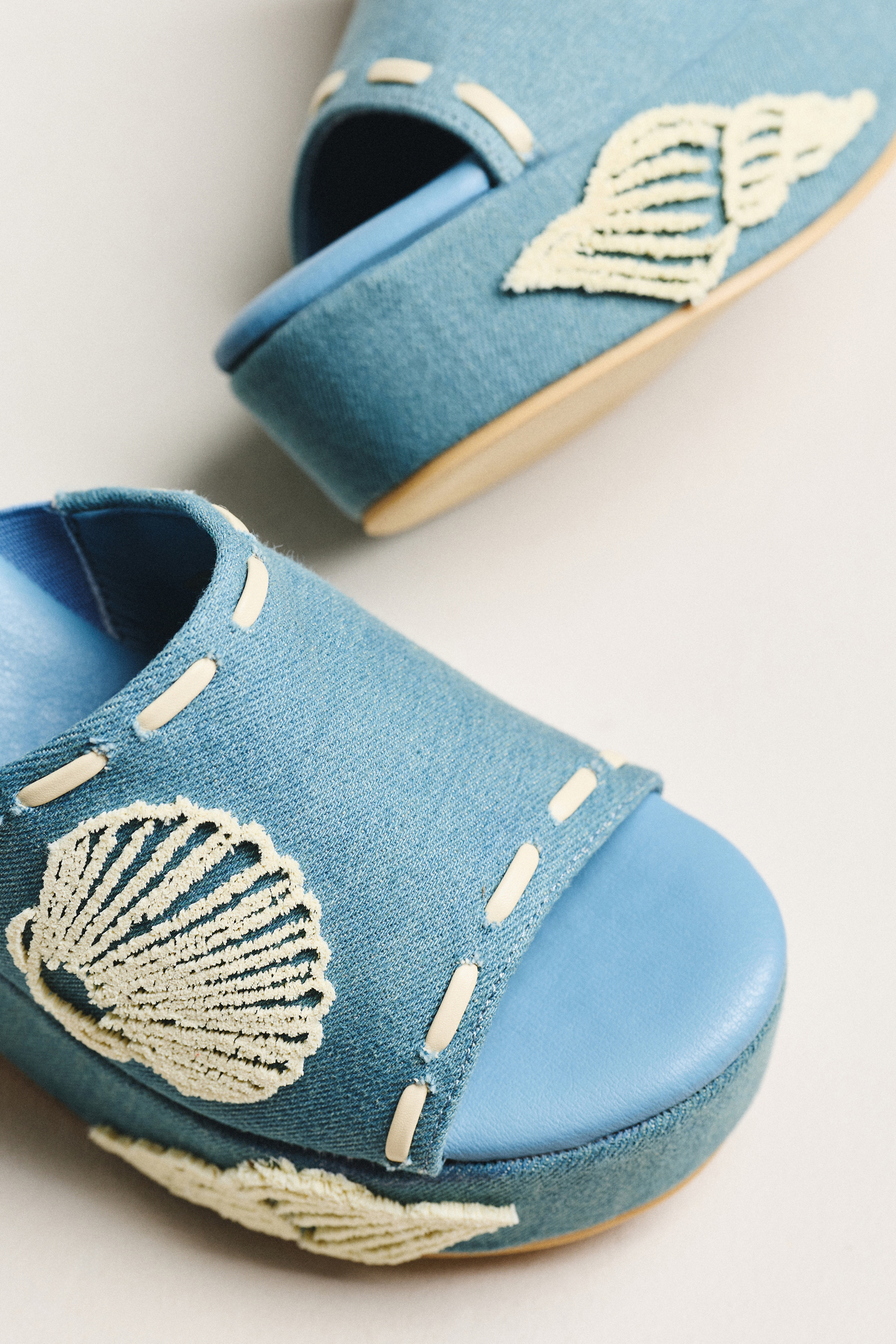 Exclusive Embroidered Platform Heeled Sandals — Image 11