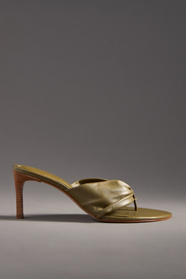 SCHUTZ LORI MID THONG HEELED SANDALS 