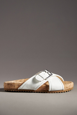 SCHUTZ NAIROBI SPORTY LEATHER SLIDE SANDALS 