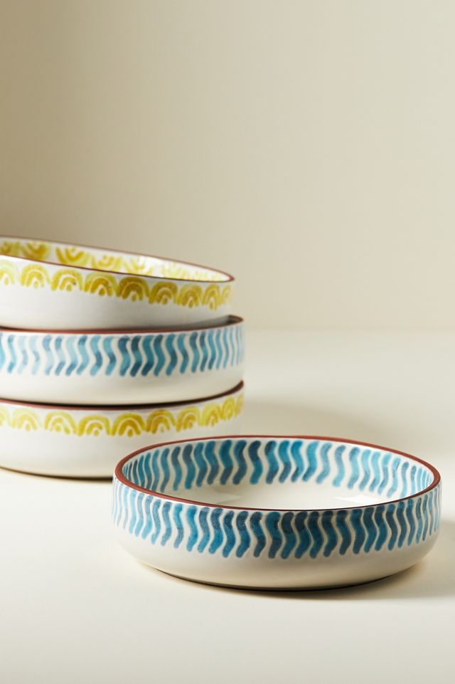 The Mediterranean Dish Glazed Terracotta Pasta Bowls, Assorted Set of 4   #2
