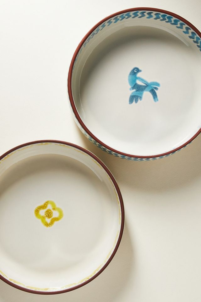 The Mediterranean Dish Glazed Terracotta Pasta Bowls, Assorted Set of 4   #3