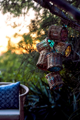 Terrain Rattan String Light Shades, Set Of 10