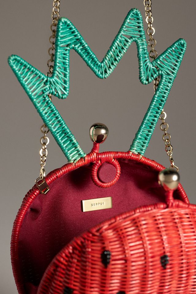 Serpui Strawberry Woven Clutch | Anthropologie