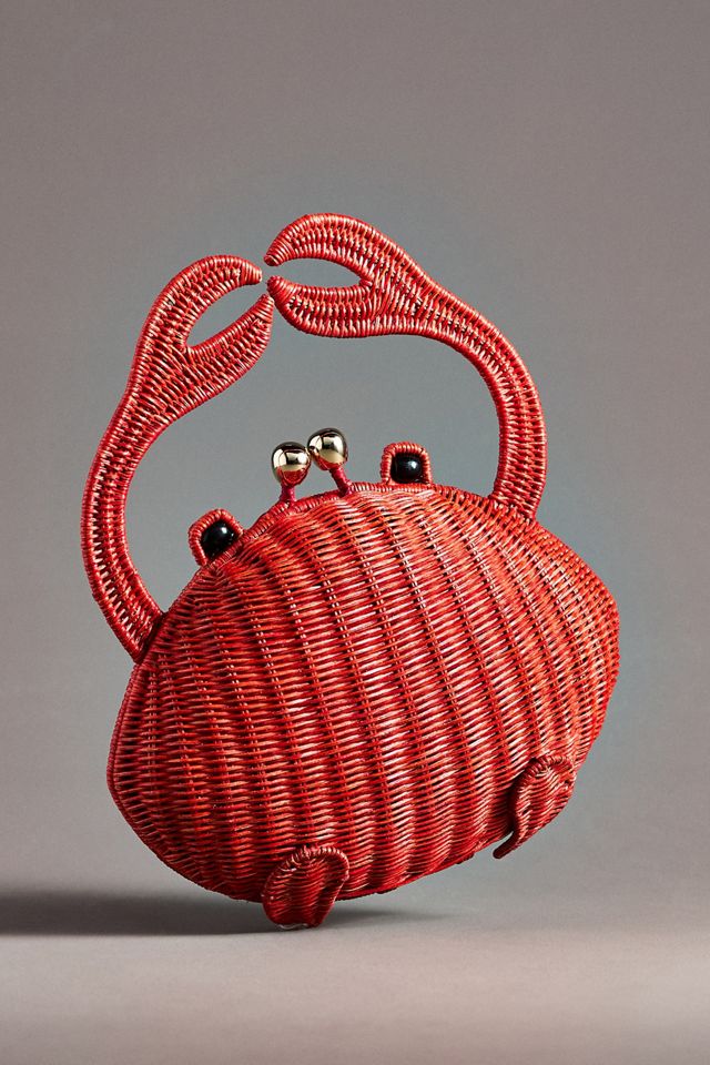 Serpui Philip Wicker Crab Clutch Bag #1